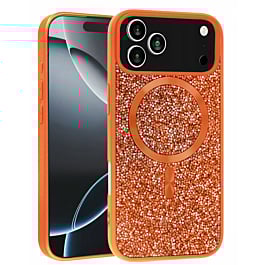 Thin Wireless Charging Bling Diamond Crystal Case - ORANGE  for iPhone  17 PRO (Only Ground Shipping)