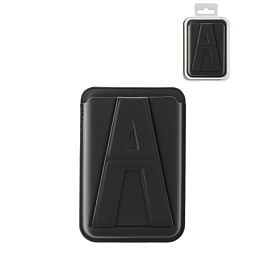 A Design Leather Magnetic Card Wallet Holder with Stand - BLACK (Only Ground Shipping)