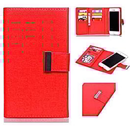 Fashion Wallet with Removable Magnet Case - RED for iPhone 8P / 7P (Only Ground Shipping)