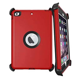 Heavy Duty Case with Clip - RED for iPad 5 (2017) / iPad 6 (2018) / Air 1 / Air 2 / Pro 9.7 (Only Ground Shipping)