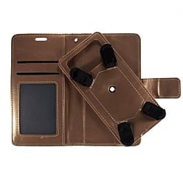 YUW-Medium (5.0"-5.2") Universal Wallet Case with 360 Degree Rotating  Swivel Stand - GOLD (Only Ground Shipping)