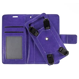 YUW-Small (4.5"-4.8") Universal Wallet Case with 360 Degree Rotating  Swivel Stand - PURPLE (Only Ground Shipping)