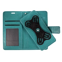 UWC-Small (4.5"-4.8") Universal Wallet Case with 360 Degree Rotating  Swivel Stand - TEAL (Only Ground Shipping)