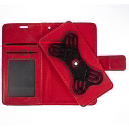 UWC-Large (5.2"-5.5") Universal Wallet Case with 360 Degree Rotating  Swivel Stand - RED (Only Ground Shipping)