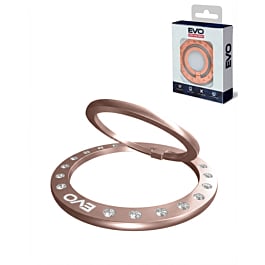 EVO PO1 Magnetic Phone Ring Compatible with Wireless Charging - ROSE GOLD STONE (Only Ground Shipping)