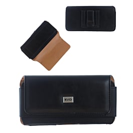 EVO 6" Horizontal Texture Leather Pouch - BLACK (Only Ground Shipping)
