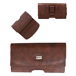 EVO 7.2" Horizontal Nylon Pouch with Card Holder - BROWN (Only Ground Shipping)