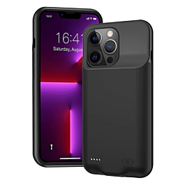 Soft Rubber Slim Charging Case (7000 mAh) for iPhone 13 Pro Max (BLACK) (Only Ground Shipping)