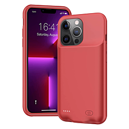 Soft Rubber Slim Charging Case (7000 mAh) for iPhone 13 Pro Max (RED) (Only Ground Shipping)