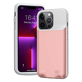 Soft Rubber Slim Charging Case (7000 mAh) for iPhone 13 Pro Max (ROSE GOLD) (Only Ground Shipping)