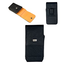 EVO 6" Vertical Leather Pouch - BLACK (Only Ground Shipping)