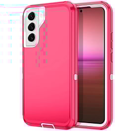 Heavy Duty Case for Galaxy S22 (HOT PINK & WHITE) (Only Ground Shipping)