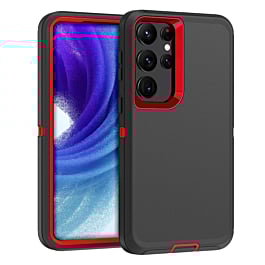 Heavy Duty Case for Galaxy S23 Ultra (BLACK & RED) (Only Ground Shipping)