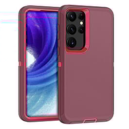 Heavy Duty Case for Galaxy S23 Ultra (MAROON & PINK) (Only Ground Shipping)
