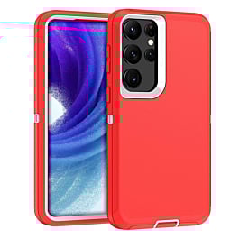 Heavy Duty Case for Galaxy S23 Ultra (RED & WHITE) (Only Ground Shipping)