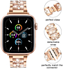 iWatch (38/40/41mm) Diamond Rhinestone Stainless Steel Metal Strap - ROSE GOLD (Only Ground Shipping)