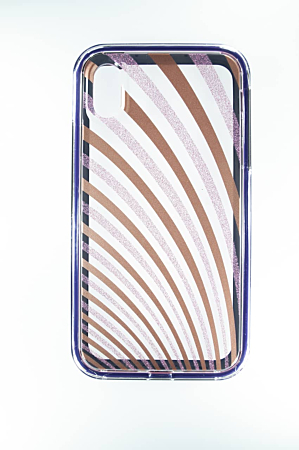 Bling Lines Pattern Hybrid Fusion Bumper Clear Crystal Case - 7 for iPhone XR (Only Ground Shipping)