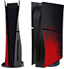 Faceplate Cover (BLACK & RED) (4 Piece Set) for PlayStation 5 Slim Disc Edition (NO LOGO) (Only Ground Shipping)
