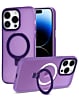 Carbon Wireless Charging Case with Ring Stand - PURPLE for iPhone 13 Pro Max (Only Ground Shipping)