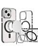 Thin Magnetic Clear Case w/ Camera Stand Kickstand - GRAY for iPhone 16e / 14 / 13 (Only Ground Shipping)
