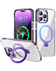 Magnetic Clear Case w/ Kickstand - PURPLE for iPhone 14 Pro Max (Only Ground Shipping)