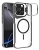 Matte Transparent Camera Stand Case w/ Wireless Charging for iPhone 15 Pro Max (GRAY) (Only Ground Shipping)