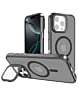 Slim Transparent Camera Stand Case w/ Wireless Charging - GRAY for iPhone 16 Pro Max (Only Ground Shipping)