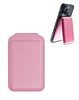 Leather Magnetic Card Wallet Holder w/Stand - PINK (Only Ground Shipping)