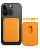 Leather Magnetic Card Wallet Holder - ORANGE (Only Ground Shipping)