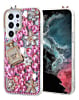 Crystal Flower Perfume Silicone Hard Case - ROSE GOLD for Galaxy S23 Ultra (Only Ground Shipping)