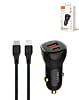 LDNIO C103 PD QC4.0 Dual USB A+C Car Charger with USB C-L Non-MFI Cable (60W) (3ft) (Only Ground Shipping)