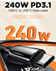 LDNIO LC921-240W PD-3.1 USB C-C Fast Charging Cable (BLACK) (6ft) (240W) (Only Ground Shipping)