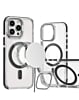 Thin Magnetic Clear Case w/ Camera Stand Kickstand - BLACK for iPhone 12 / 12 Pro (Only Ground Shipping)