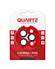 Buy the QUARTZ HD Tempered Glass with Metal Ring for iPhone 15 Pro and 15 Pro Max Back Camera in red.