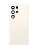 Back Glass with Camera Lens and Adhesive for Galaxy S23 Ultra (NO LOGO) (CREAM)