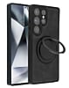 Slim Leather Case w/ Wireless Charging Kickstand - BLACK for Galaxy S23 Ultra (Only Ground Shipping)