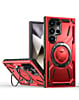 Full-Body Rugged Shockproof Case w/Built-in Ring Holder - RED for Galaxy S23 Ultra (Only Ground Shipping)
