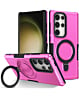 Hard PC Shockproof Case w /Ring Holder - PINK for Galaxy S23 Ultra (Only Ground Shipping)