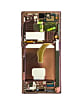 OLED Assembly with Frame for Galaxy S22 Ultra (S908) (BURGUNDY) (Aftermarket OLED)