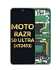 Main OLED Assembly with Frame for Motorola Moto Razr 50 Ultra (XT2451 / 2024) (SPRING GREEN) (Premium)