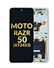Main OLED Assembly with Frame for Motorola Moto Razr 50 (XT2453 / 2024) (BEACH SAND) (Premium)