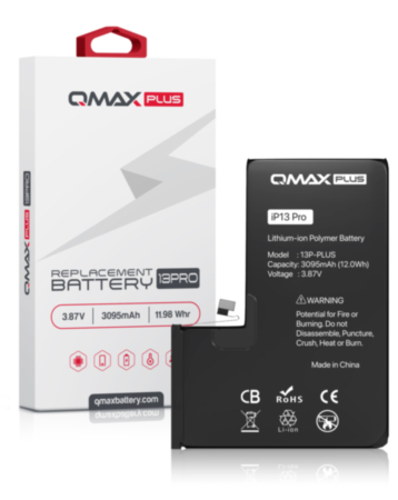 Order the QMAX Plus Replacement Battery for iPhone 13 Pro 3095 mAH.
