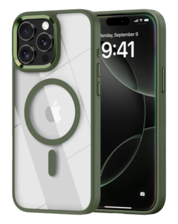 Shiny Magnetic Clear Cases - GREEN for iPhone 13 Pro Max (Only Ground Shipping)