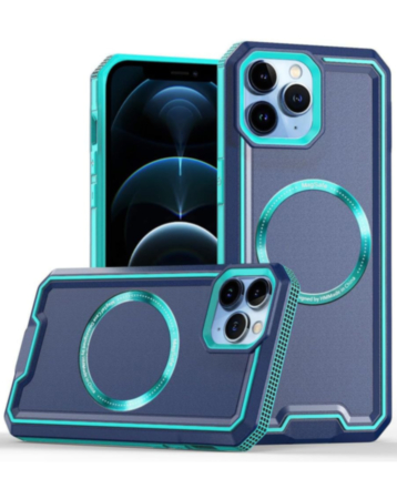 Non-Slip Translucent Matte Wireless Charging Case (BLUE) for iPhone 13 Pro Max (Only Ground Shipping)