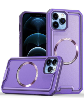 Non-Slip Translucent Matte Wireless Charging Case (PURPLE) for iPhone 13 Pro Max (Only Ground Shipping)