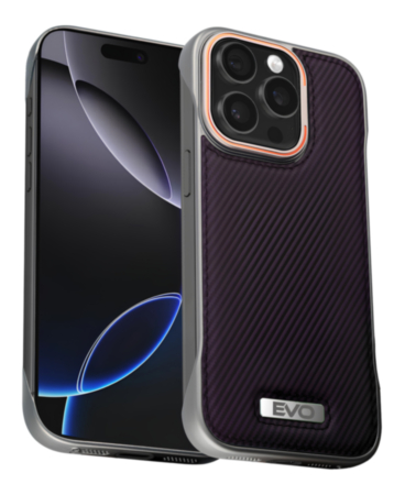 EVO Carbon Design Leather Slim Case - PURPLE for iPhone 13 Pro Max (Only Ground Shipping)