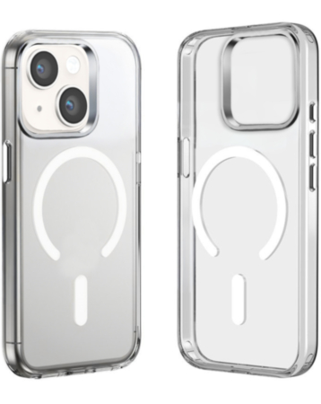 Wireless Charging Clear Case with Metal Camera Frame for iPhone 13 / 14 / 16E / 17E (Only Ground Shipping)