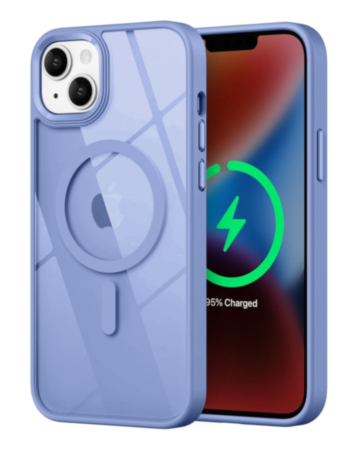Shiny Magnetic Clear Cases - BLUE for iPhone 13 / 14 (Only Ground Shipping)