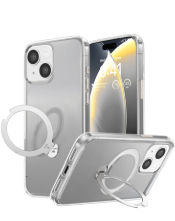 Transparent Magnetic Case with Kickstand (CLEAR) for iPhone 13 / 14 (Only Ground Shipping)