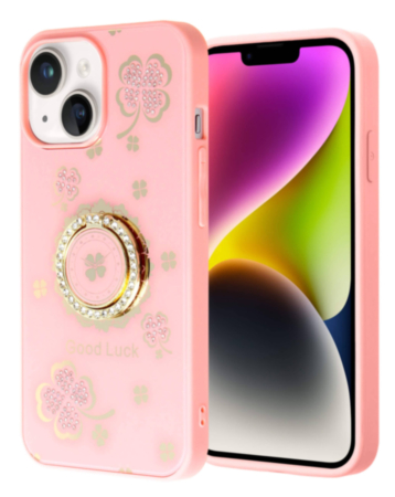 Luxury Diamond Shiny Cases with Ring - PINK for iPhone 14 / 13 (Only Ground Shipping)